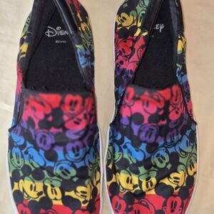 Disney Kids Slip-On Sneakers - Colorful Mickey Mouse Pattern